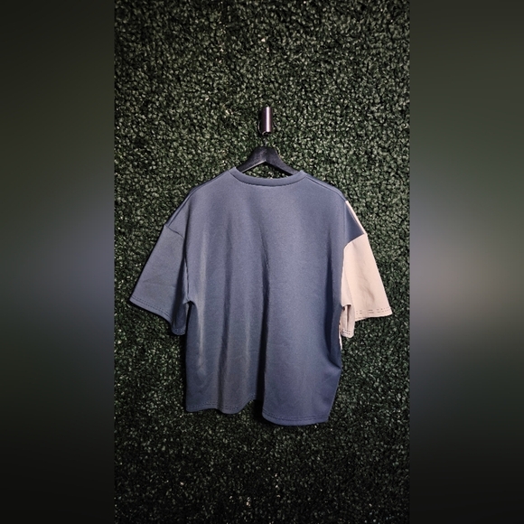 Boohoo Mens Blue and Cream Short Sleeve Tee (Matching Pants Sold Seperate) - Picture 3 of 4